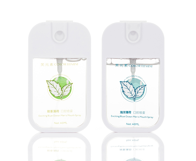 Mint flavored mouth spray